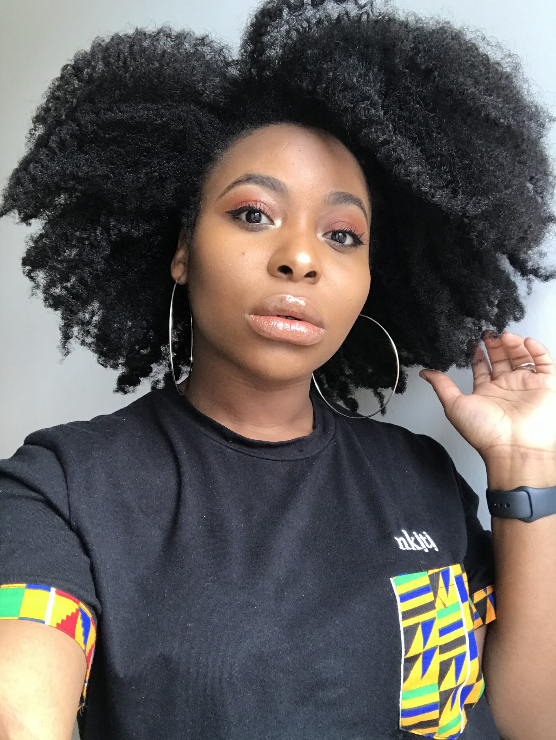 afro natural hair kente shirt